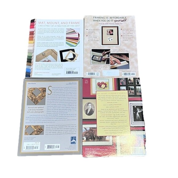 Lot of 4 How-to Picture Frame Step by Step Soft Cover Guide Books Matting - Picture 2 of 2